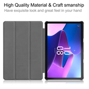 Lenovo Tab M10 Gen 3 Tri-Fold Sarjan Smart Lompakkokotelo - Valkoinen Kukat