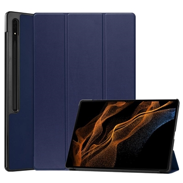 Samsung Galaxy Tab S9 Ultra Tri-Fold Sarjan Smart Lompakkokotelo - Sininen