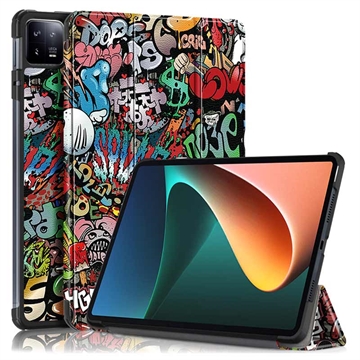 Tri-Fold Series Xiaomi Pad 6/Pad 6 Pro Smart Foliokotelo - Graffiti