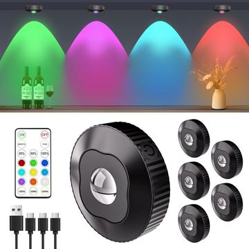 USB ladattava Ambient RGB kaapin valot kaukosäätimellä - 6 kpl.