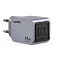 Ugreen X707 Nexode Pro 45W seinälaturi, jossa on 2x USB-C-porttia - harmaa