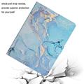 Universal Marble Pattern Tablet Folio Kotelo - 10" - Sininen