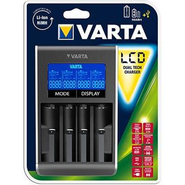 Varta LCD Dual Tech -akkulaturi - AA/AAA/18650/18350/18350