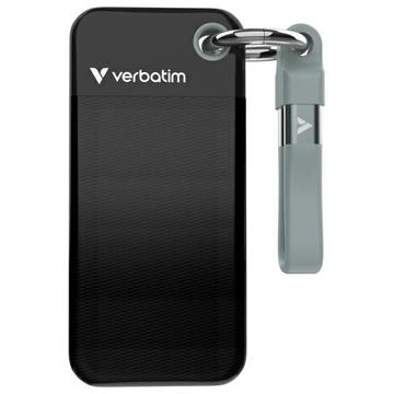 Verbatim 32190 Pocket SSD-levy avaimenperällä - 1TB, USB 3.2 Gen.2 -kaapeli