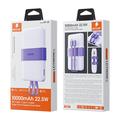 WEKOME WP-55 10000mAh virtapankki kaapelilla muotoiltu 22.5W nopea puhelimen kannettava laturi - violetti