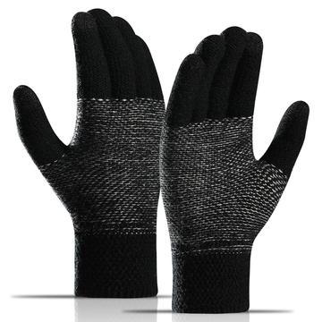 WM 1 pari Unisex Neulotut lämpimät käsineet Kosketusnäyttö Stretchy Mittens Knit Lining Gloves