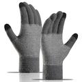 WM 1 pari Unisex Neulotut lämpimät käsineet Kosketusnäyttö Stretchy Mittens Neulottu vuori käsineet - harmaa