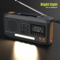 WR-6B Solar Hand Crank Emergency Radio DAB LED-taskulampulla - musta