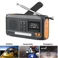 WR-6B Solar Hand Crank Emergency Radio DAB LED-taskulampulla - musta