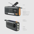 WR-6B Solar Hand Crank Emergency Radio DAB LED-taskulampulla - musta