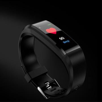 Vedenpitävä Fitness Tracker 115 Plus - askelmittari, syke - musta