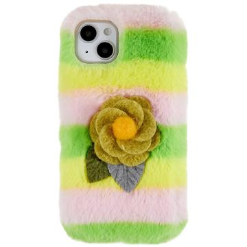 3D Plush Karvainen Talvi iPhone 14 Plus TPU Kotelo - Keltainen Rosa