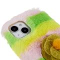 3D Plush Karvainen Talvi iPhone 14 Plus TPU Kotelo - Keltainen Rosa