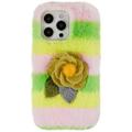 3D Plush Karvainen Talvi iPhone 14 Pro Max TPU-kotelo - Keltainen Rosa