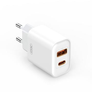 XO CE12 20W pikalaturi - USB-A, USB-C - Valkoinen