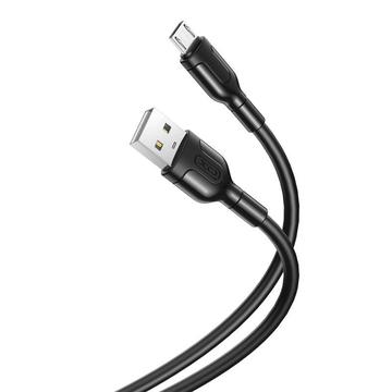 XO NB212 USB-MicroUSB-kaapeli - 1m, 2,1A - musta