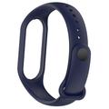 Xiaomi Mi Band 5/6/7 Matta silikoniranneke - Tummansininen