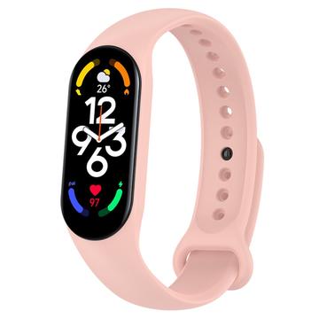 Xiaomi Mi Band 5/6/7 Matta silikoniranneke - vaaleanpunainen - vaaleanpunainen