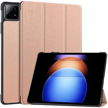 Xiaomi Pad 6S Pro 12.4 Tri-Fold Sarjan Smart Lompakkokotelo - Ruusukulta