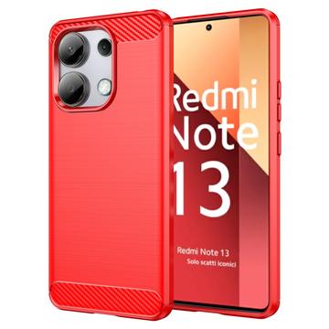 Xiaomi Redmi Note 13 4G Harjattu TPU Suojakuori - Hiilikuitu