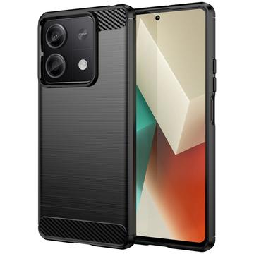 Xiaomi Redmi Note 13 Harjattu TPU Suojakuori - Hiilikuitu - Musta