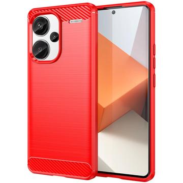 Xiaomi Redmi Note 13 Pro+ Harjattu TPU Suojakuori - Hiilikuitu