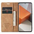 Xiaomi Redmi Note 13 Pro+ Caseme 013 Sarja Lompakkokotelo - Ruskea