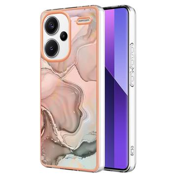 Xiaomi Redmi Note 13 Pro+ Marble Pattern Galvanoitu TPU-Suojakotelo - Pinkki