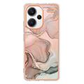 Xiaomi Redmi Note 13 Pro+ Marble Pattern Galvanoitu TPU-Suojakotelo - Pinkki