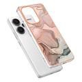 Xiaomi Redmi Note 13 Pro+ Marble Pattern Galvanoitu TPU-Suojakotelo - Pinkki