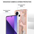 Xiaomi Redmi Note 13 Pro+ Marble Pattern Galvanoitu TPU-Suojakotelo - Pinkki