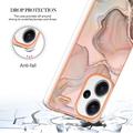 Xiaomi Redmi Note 13 Pro+ Marble Pattern Galvanoitu TPU-Suojakotelo - Pinkki