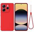 Xiaomi Redmi Note 14 5G Nestemäinen silikonikotelo käsihihnalla