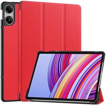 Xiaomi Redmi Pad Pro/Poco Pad Tri-Fold Sarjan Smart Lompakkokotelo - Punainen