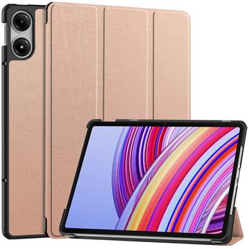 Xiaomi Redmi Pad Pro/Poco Pad Tri-Fold Sarjan Smart Lompakkokotelo - Ruusukulta