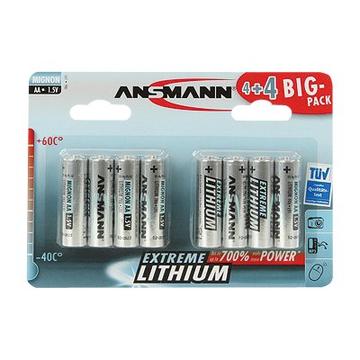 Ansmann Litiumparisto AA / FR6 - 1.5V - 8 Kpl.