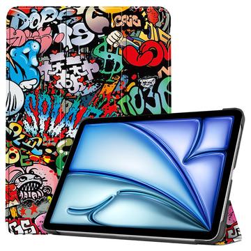 iPad Air 13 (2024) Tri-Fold Sarjan Smart Lompakkokotelo - Graffiti