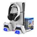 iPega PG-P5S023 Monitoiminen RGB-latausteline jäähdytyksellä Sony PlayStation 5:lle/PlayStation 5 Slimille - Valkoinen