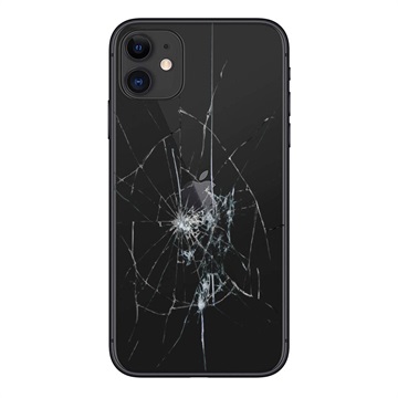 iPhone 11:n Takakannen Korjaus - Vain lasi - Musta