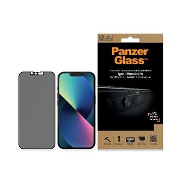 iPhone 13/13 Pro PanzerGlass Case Friendly CamSlider yksityisyyden suoja karkaistua lasia näytönsuoja - musta reuna