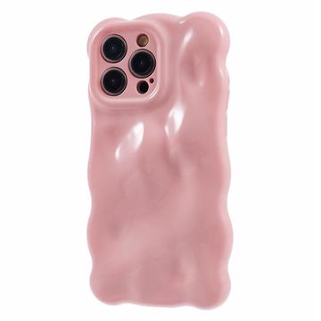 iPhone 13 Pro aaltoileva reuna Candy Bubbles TPU-kotelo - vaaleanpunainen