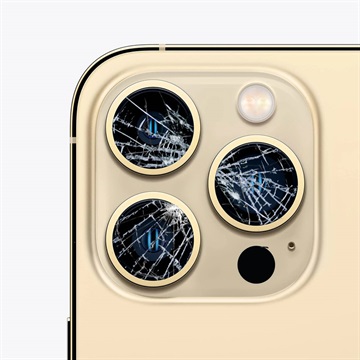 iPhone 13 Pro Max kameran objektiivin korjaus - kultainen