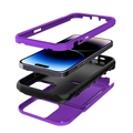 iPhone 14 Pro Hybridikotelo - Piilotettu Peili ja Korttipaikka - Violetti