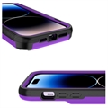 iPhone 14 Pro Hybridikotelo - Piilotettu Peili ja Korttipaikka - Violetti