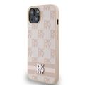 iPhone 15 DKNY Checkered Pattern and Stripe kotelo