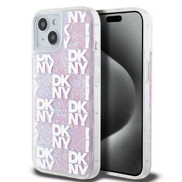 iPhone 15 DKNY Liquid Glitter Checkered Pattern Kotelo