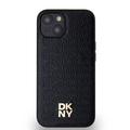 iPhone 15 DKNY Repeat Pattern Stack Logo Suojakuori - MagSafe-yhteensopiva - Musta