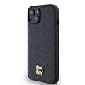 iPhone 15 DKNY Repeat Pattern Stack Logo Suojakuori - MagSafe-yhteensopiva - Musta