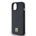 iPhone 15 DKNY Repeat Pattern Stack Logo Suojakuori - MagSafe-yhteensopiva - Musta