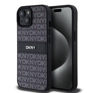 iPhone 15 DKNY Repeat Pattern Tonal Stripe Suojakuori - Musta